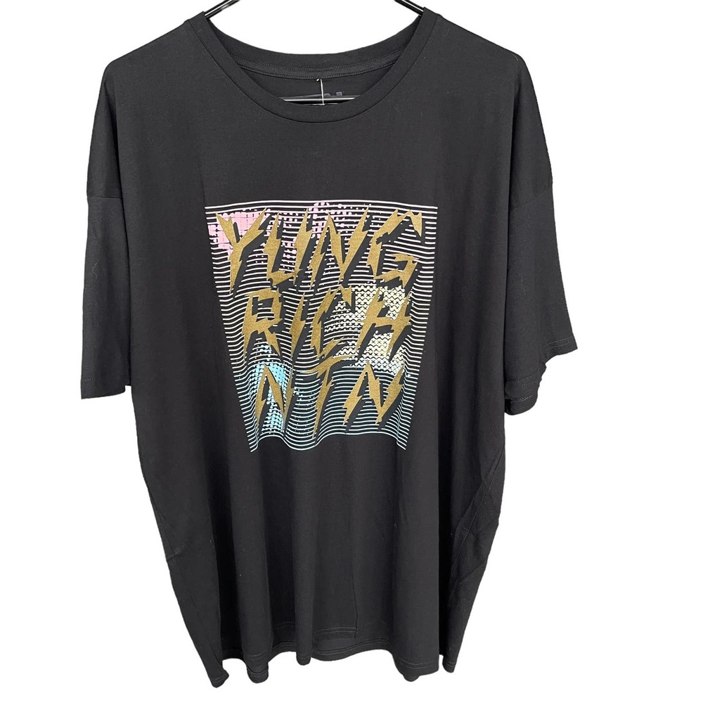 YRN Shirt Mens 2X XXL Black Yung Rich Nation Double Sided‎ Graphic NEW